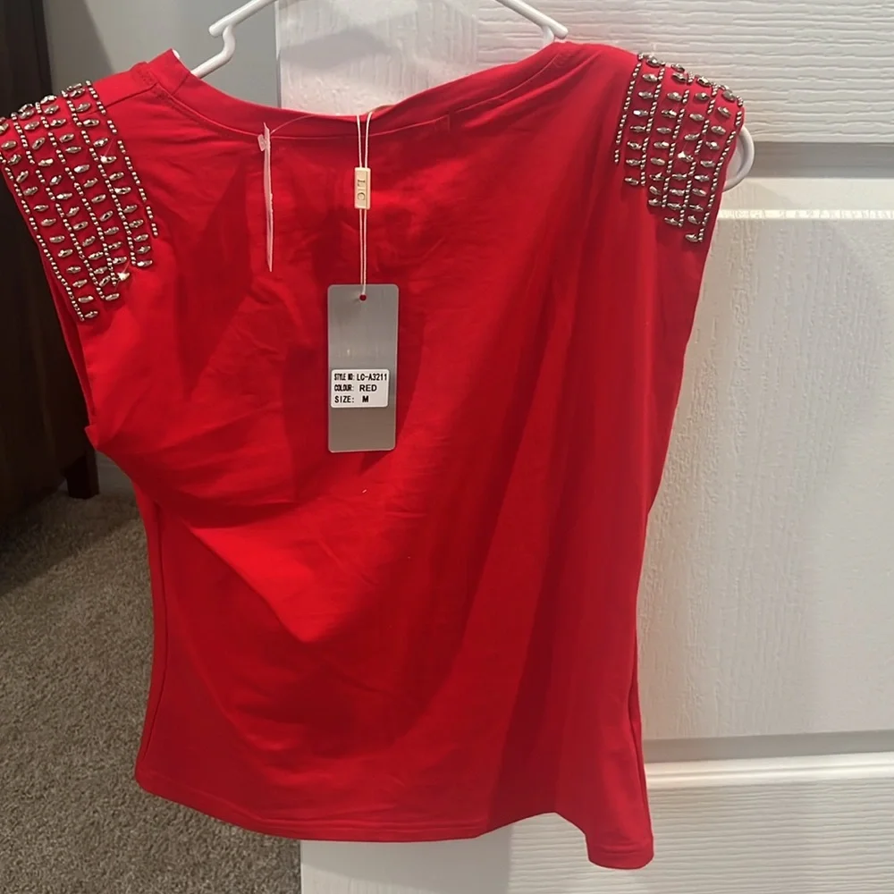 Women’s blouse Red M size - Picture 4 of 5